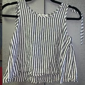 Madewell white grey stripped tank top